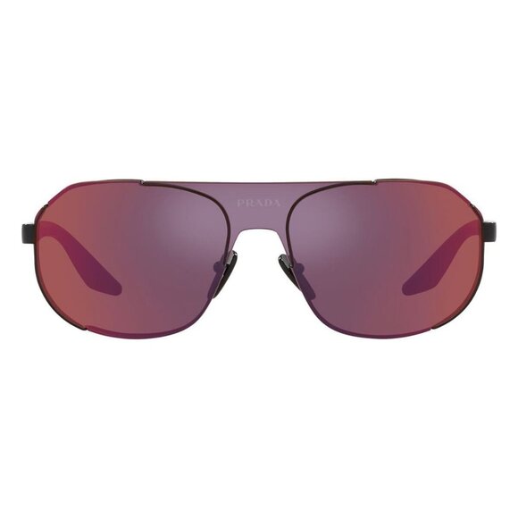 New PRADA LINEA ROSSA Black Shield PS 53YS 1BO-02U Sunglasses Women - Picture 2 of 4